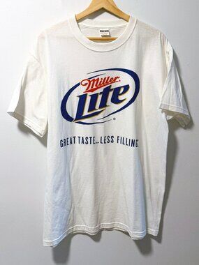 Vintage Miller Lite "Great Taste Less Filling" Graphic Tee - Large
